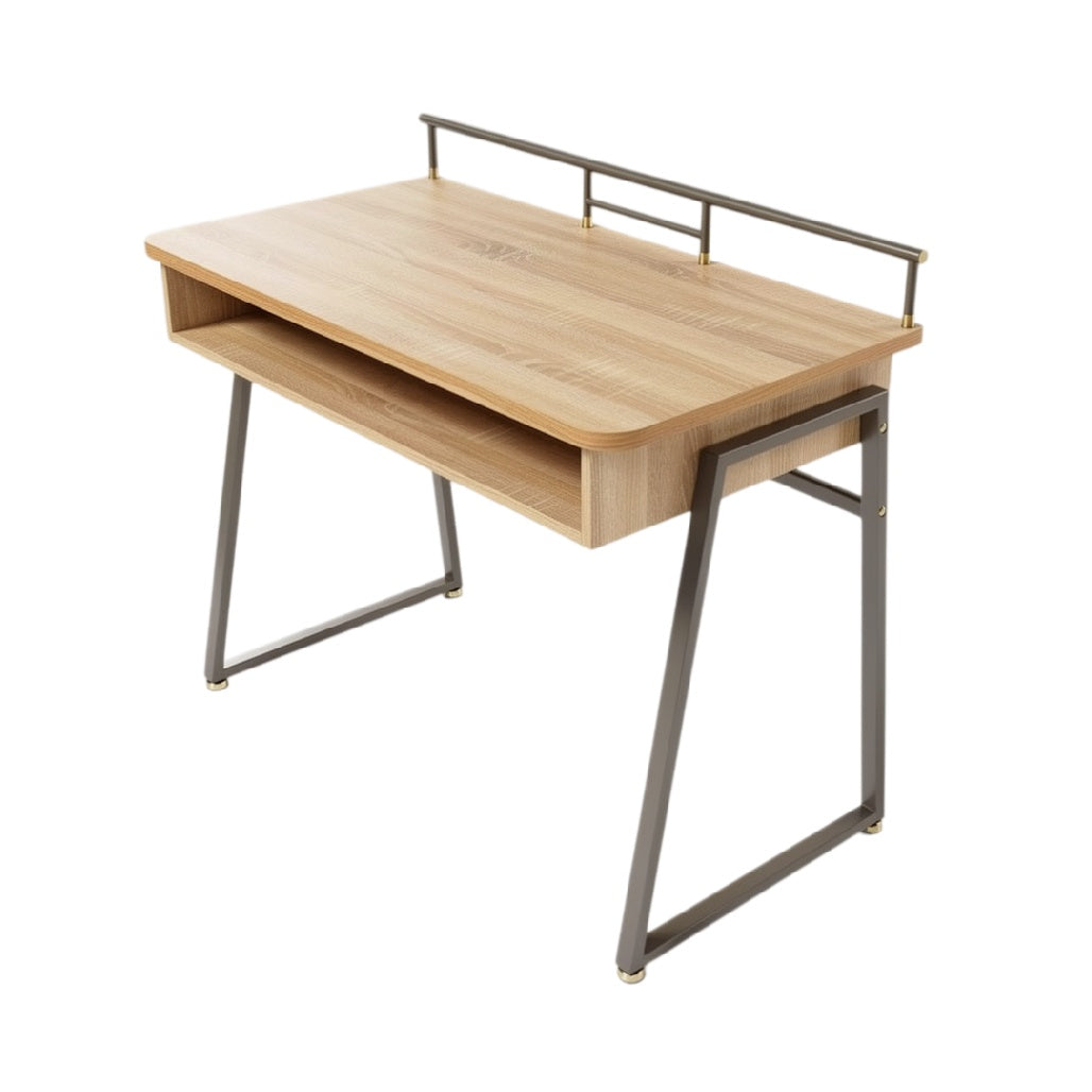 **Bureau en bois avec structure métal, design moderne et fonctionnel**